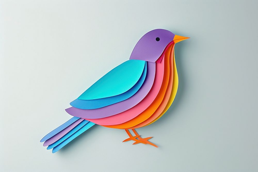 Bird colorfull minimal animal creativity origami.