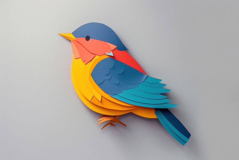 Bird colorfull minimal animal craft beak.