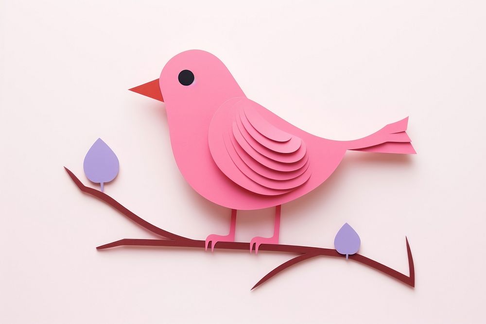 Bird pink minimal animal art representation.