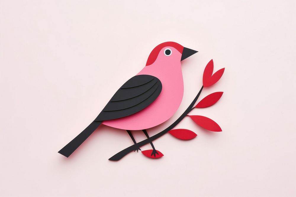 Bird pink minimal animal creativity blackbird.