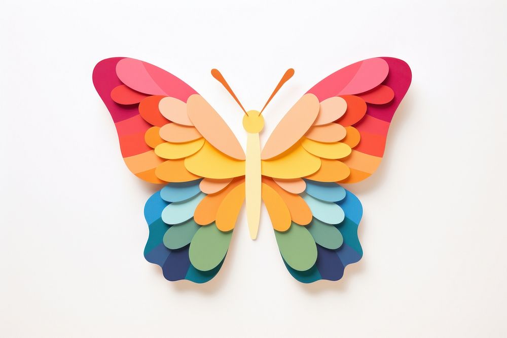 Butterfly colorfull paper art celebration.