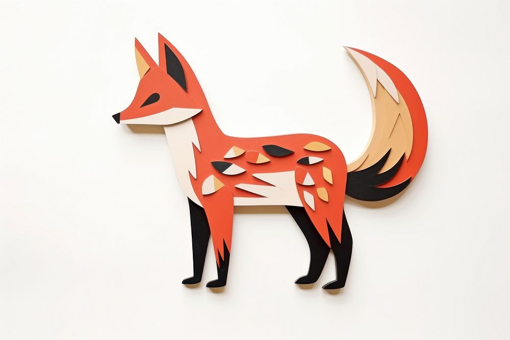 Fox colorfull minimal animal mammal representation.