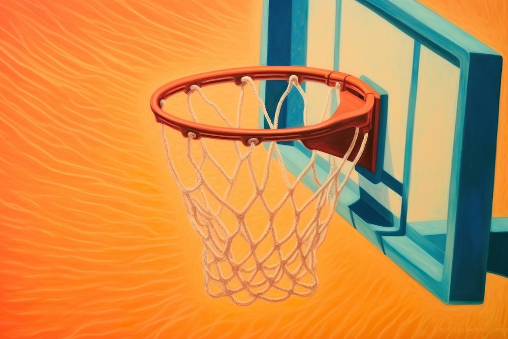 Basketball in the hoop sports furniture scoring.