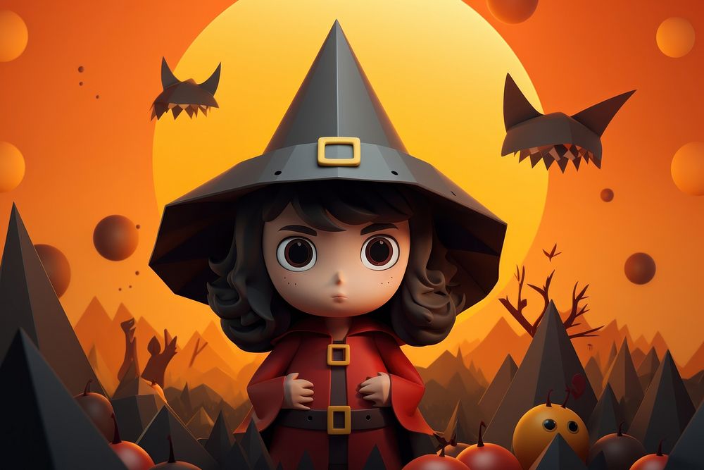 Witch fantasy cartoon cute. | Free Photo Illustration - rawpixel