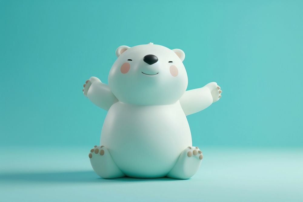 Polar bear Dance figurine cartoon mammal.