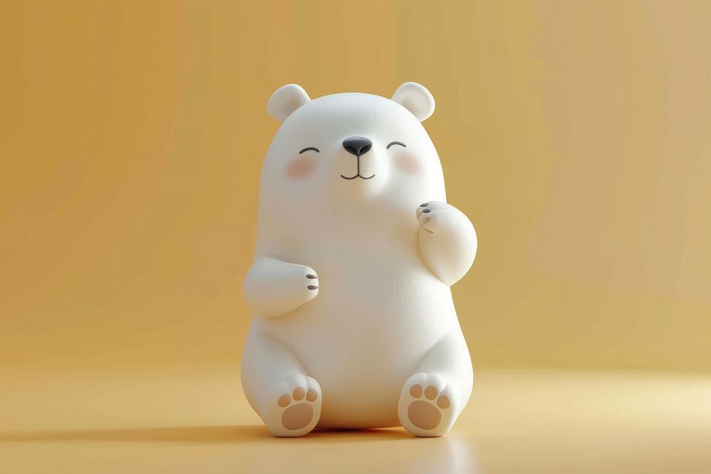 Polar bear Dance figurine cartoon mammal.