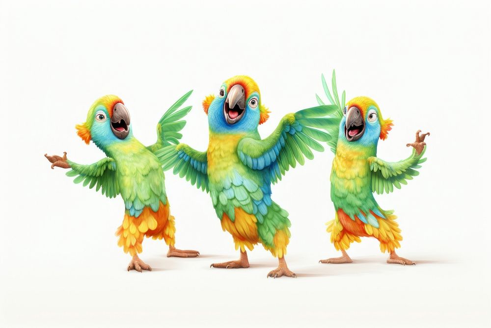 Happy smiling Parrot dance parrot animal bird.