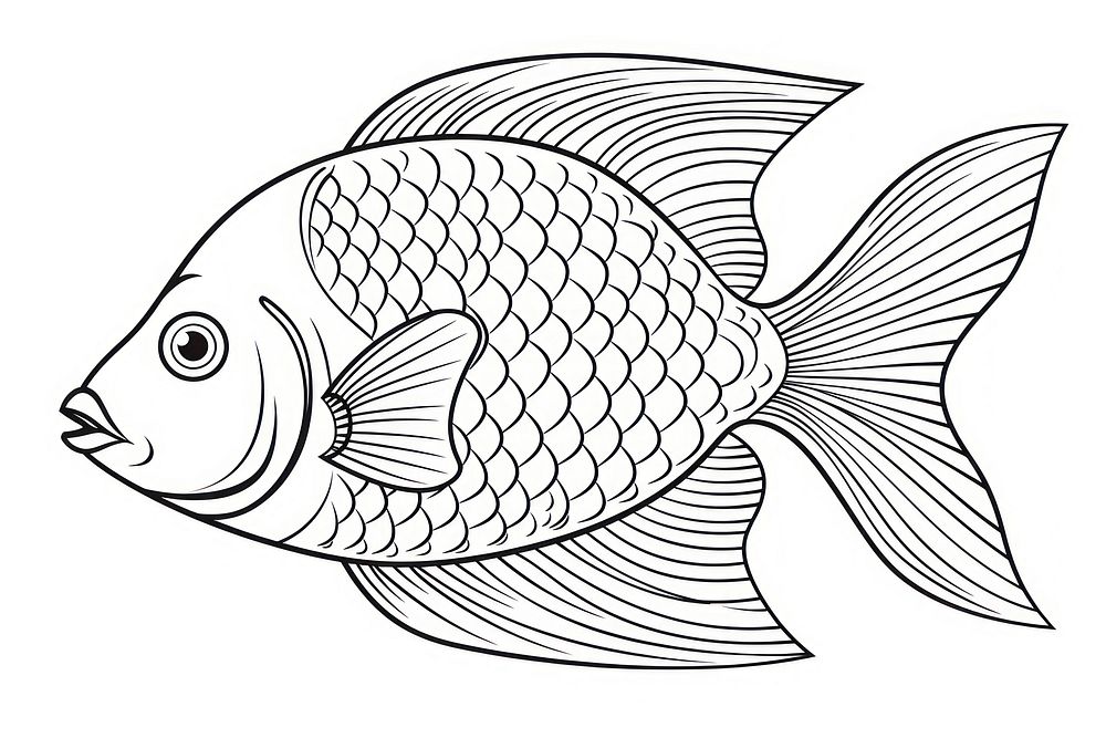 Fish fish sketch animal.