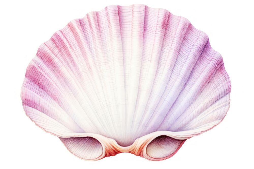 Shell seashell clam white background.