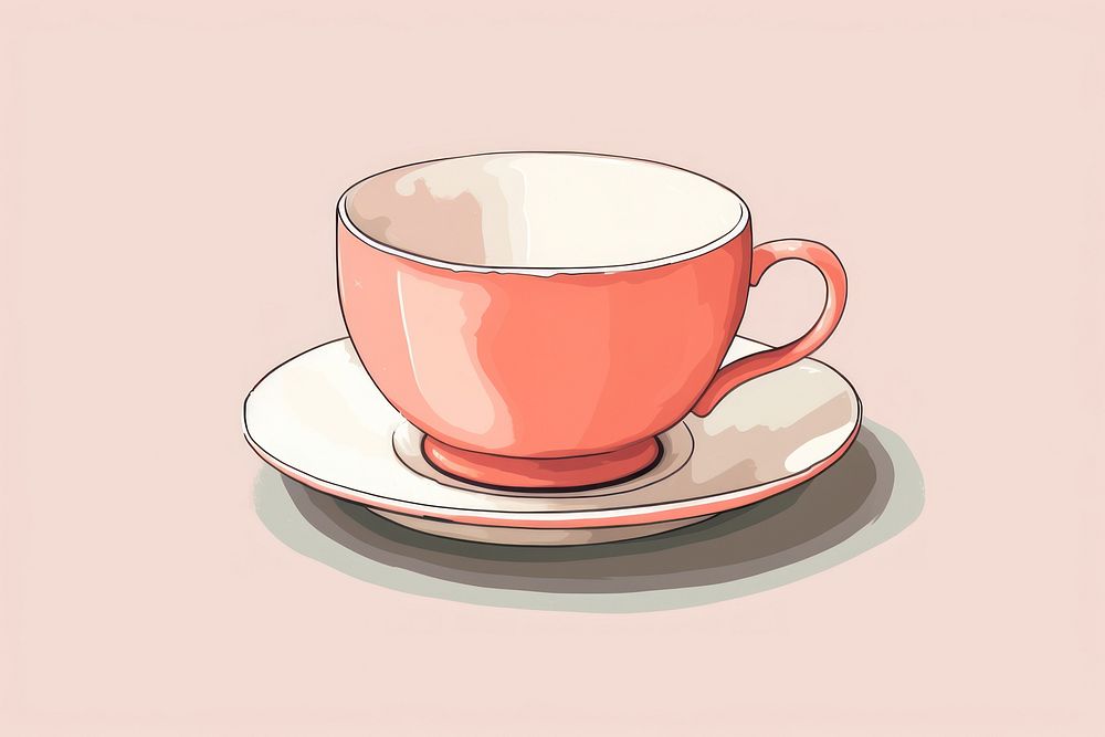 Tea cup saucer coffee drink.