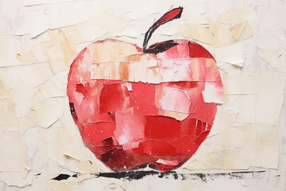 Apple art painting fruit.