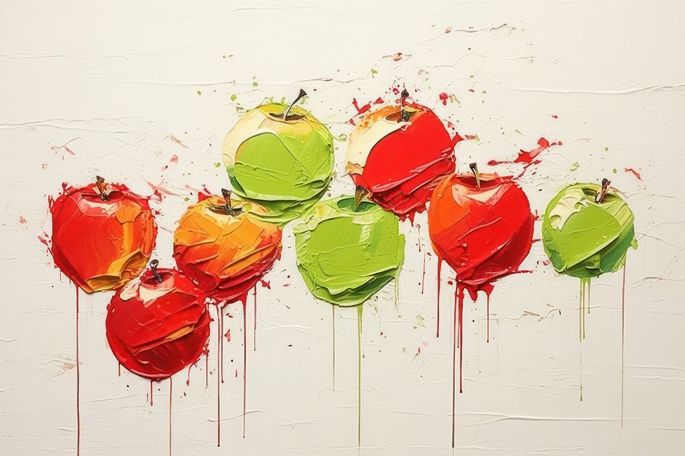 Apples art painting paper.