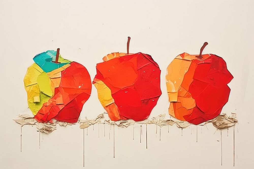 Apples art painting paper.
