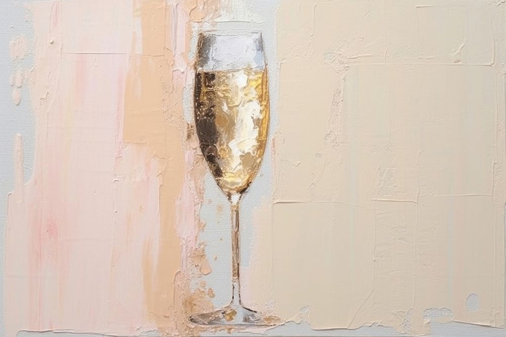 Champagne painting glass drink.