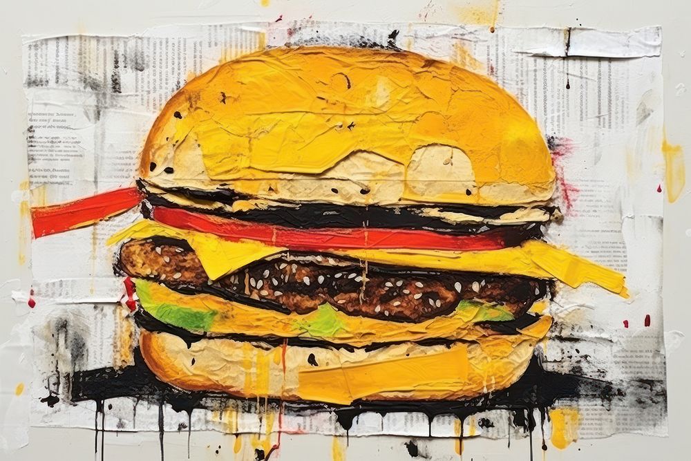 Chesse burger food art creativity.