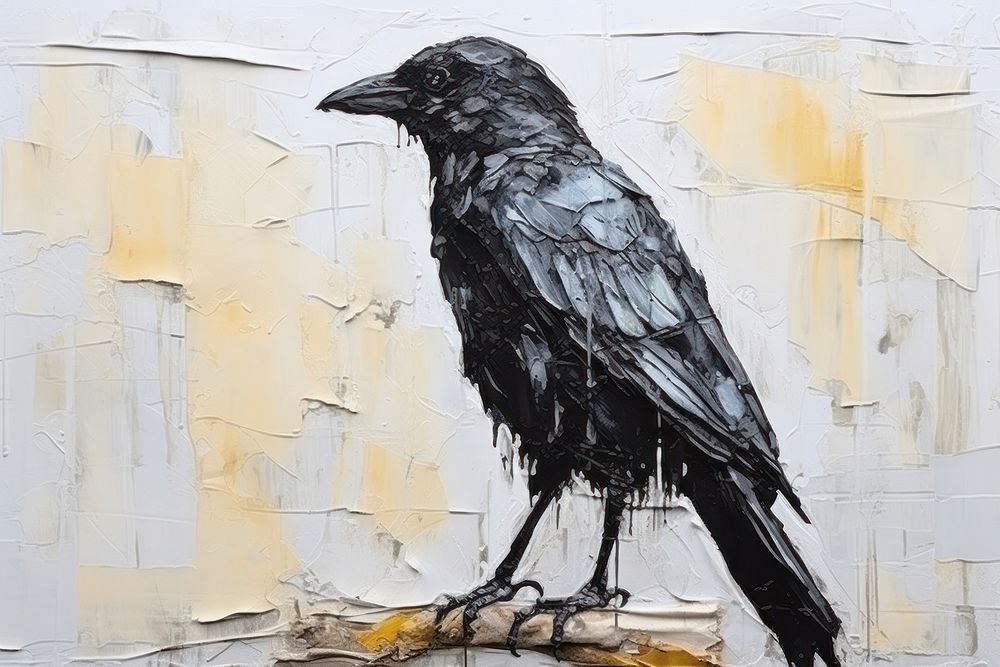 Crow animal bird art.