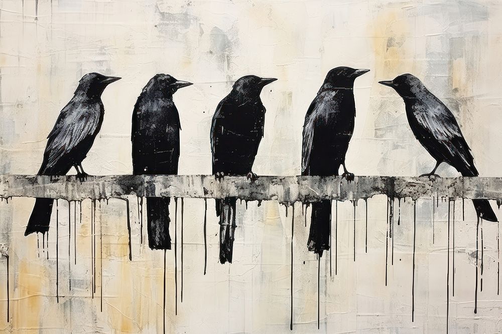 Crows animal bird art.