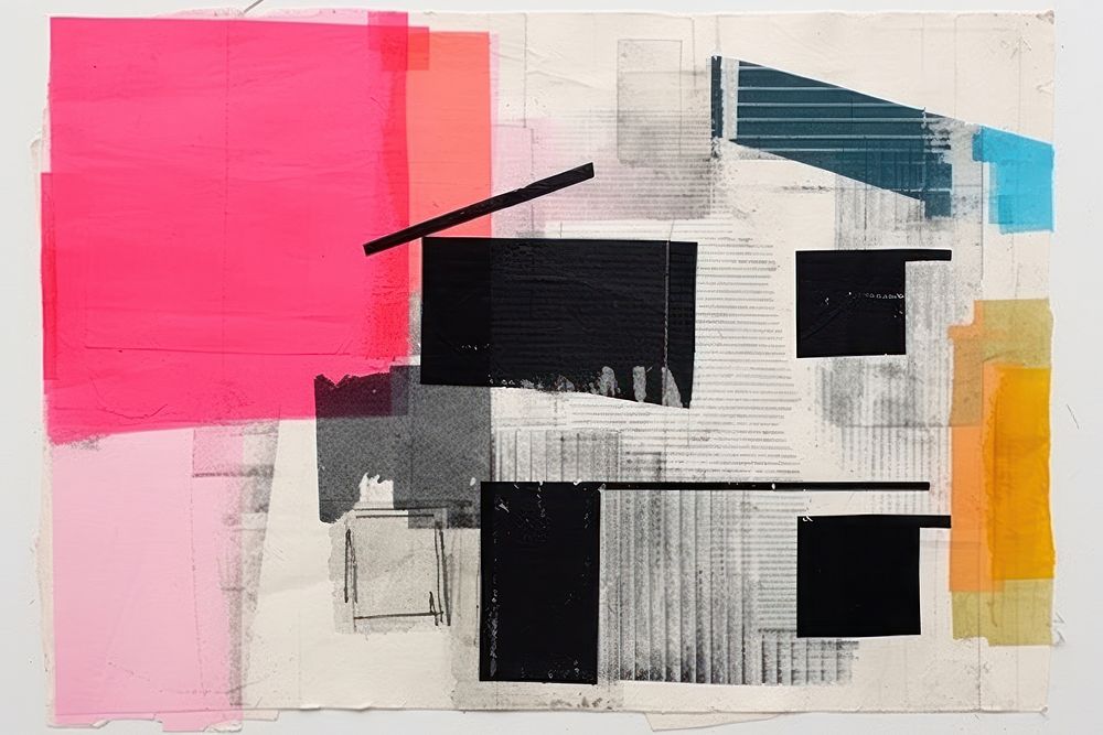 Modern house art painting collage.