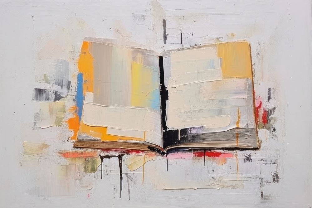 Open book art abstract painting.