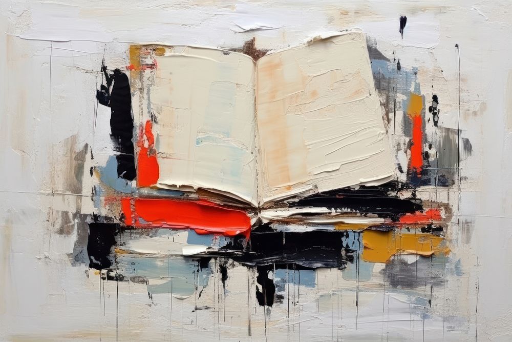 Open book art painting abstract.