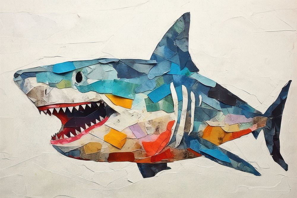 Shark art painting animal.