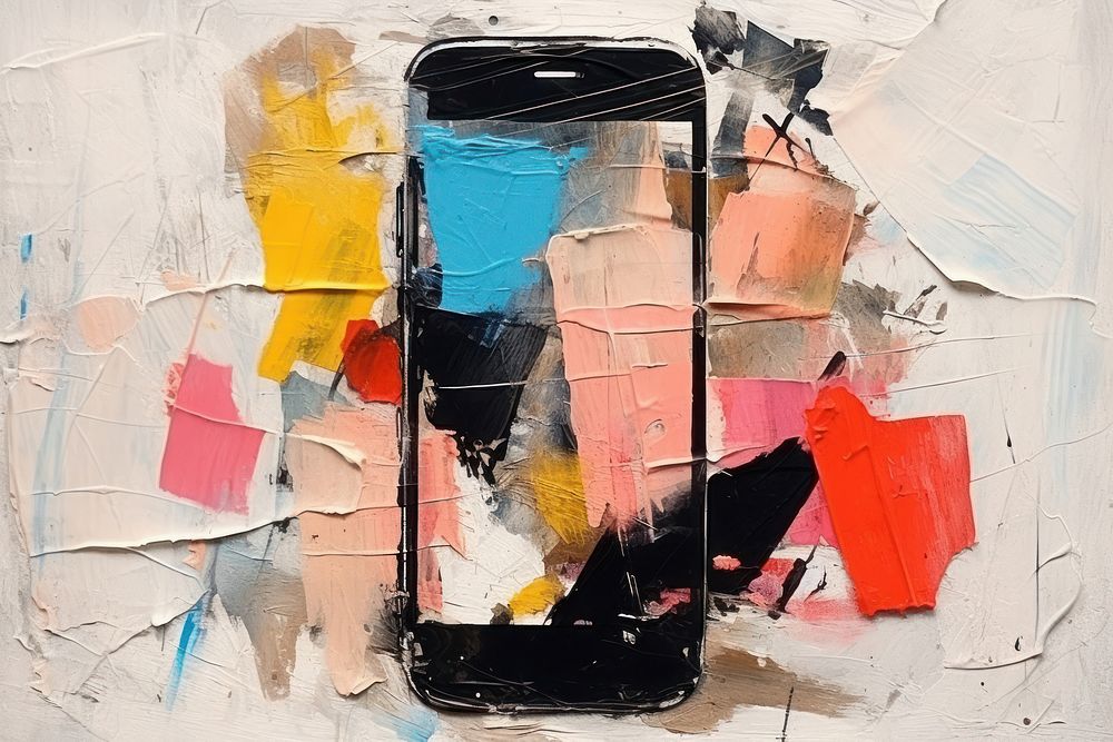 Smartphone painting abstract collage.