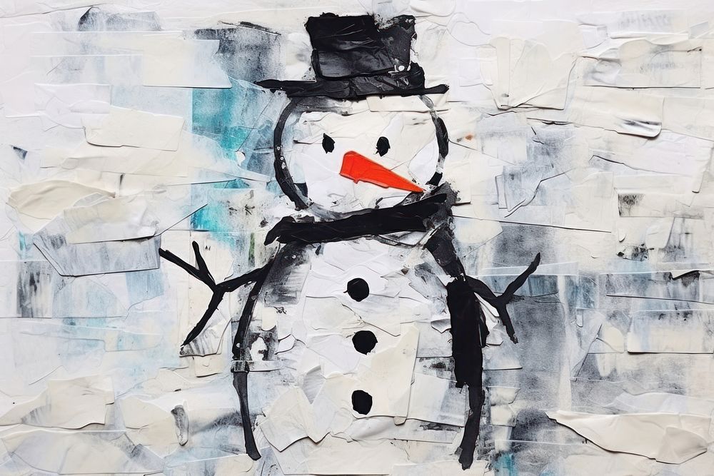 Snowman art winter anthropomorphic.