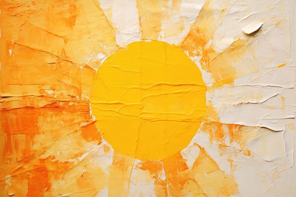 Sun art abstract painting.