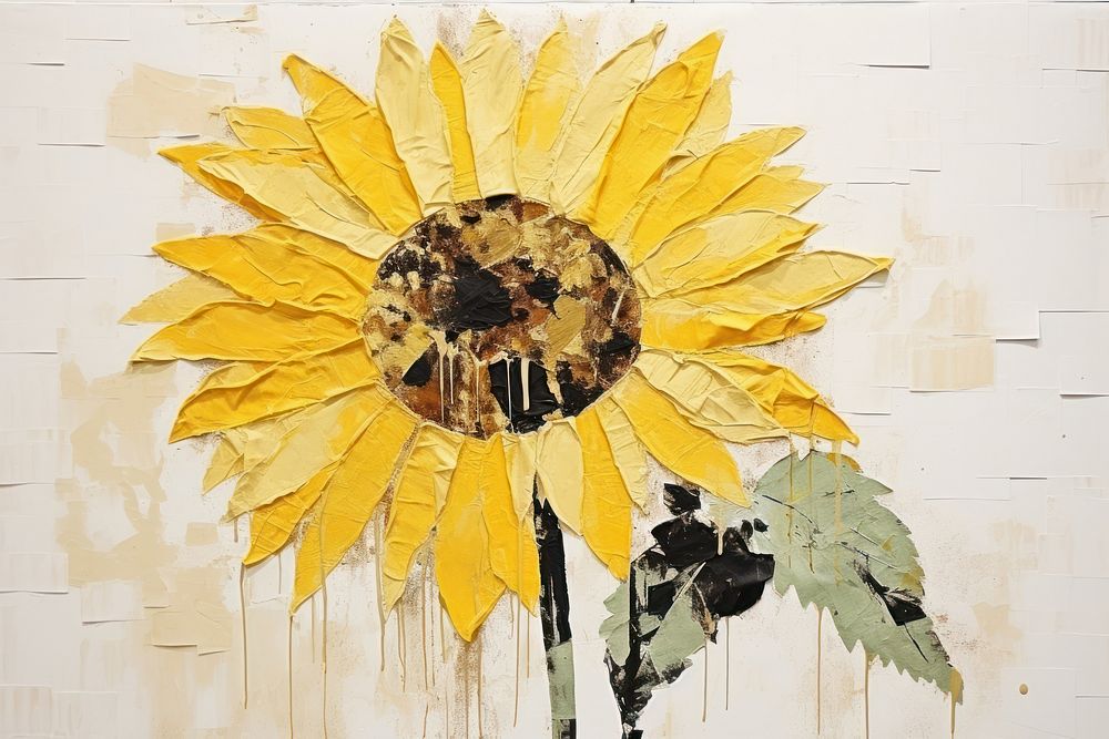 Sunflower art painting plant.