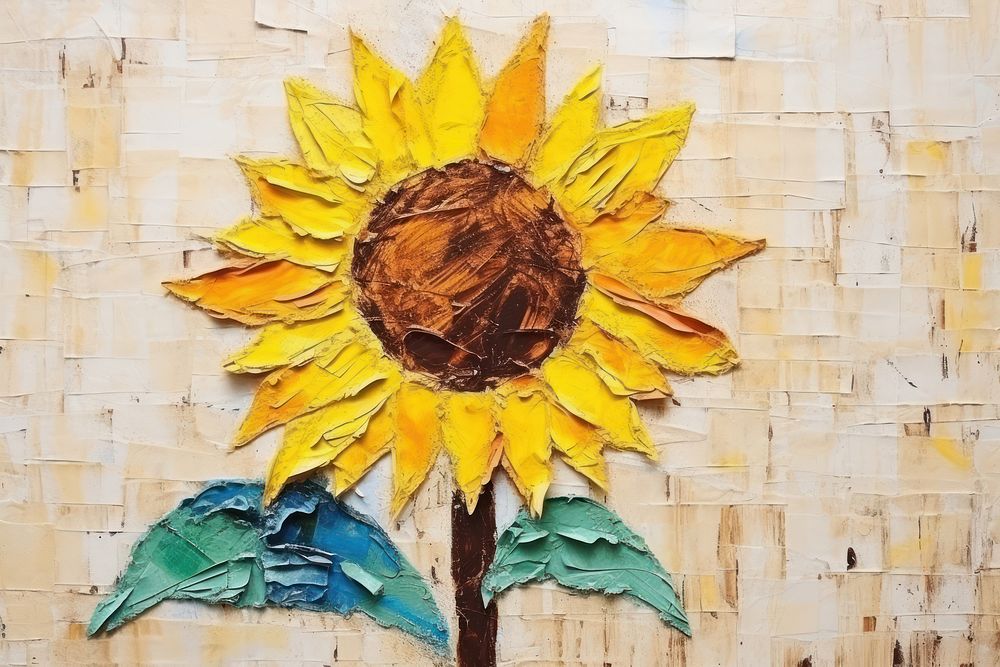 Sunflower art painting plant.