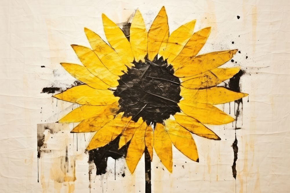 Sunflower art painting plant.