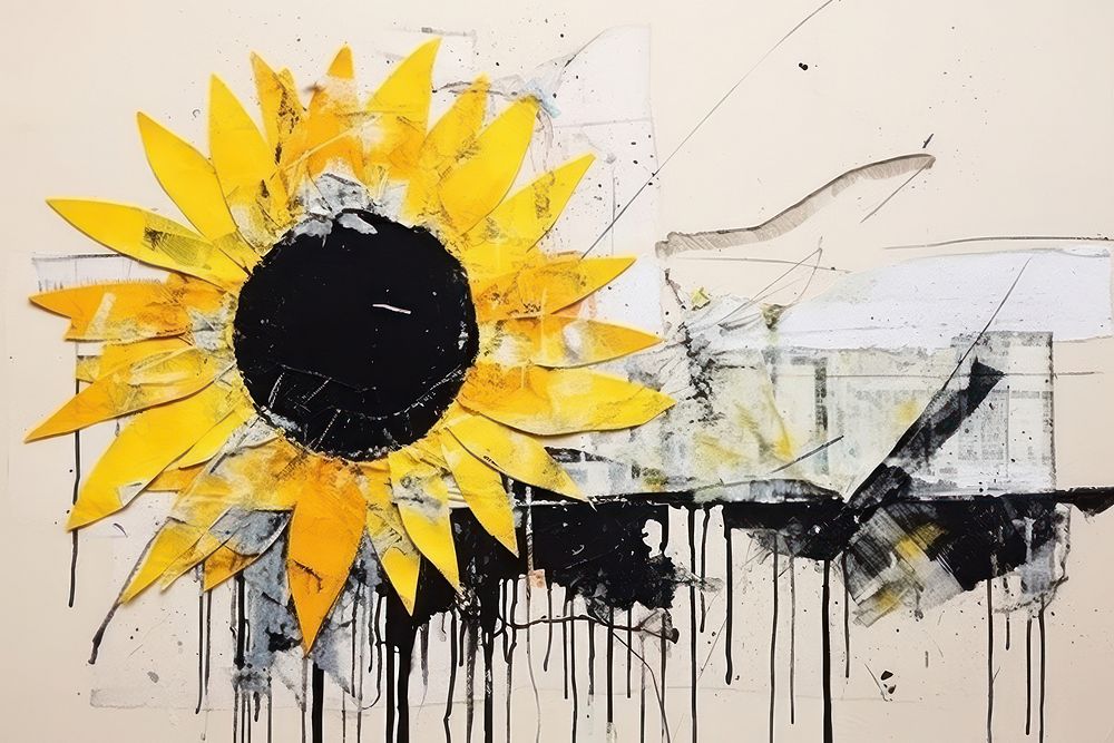 Sunflower art painting transportation.