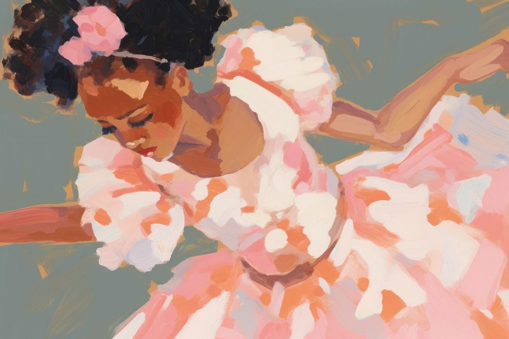 African-American ballerina art painting abstract.