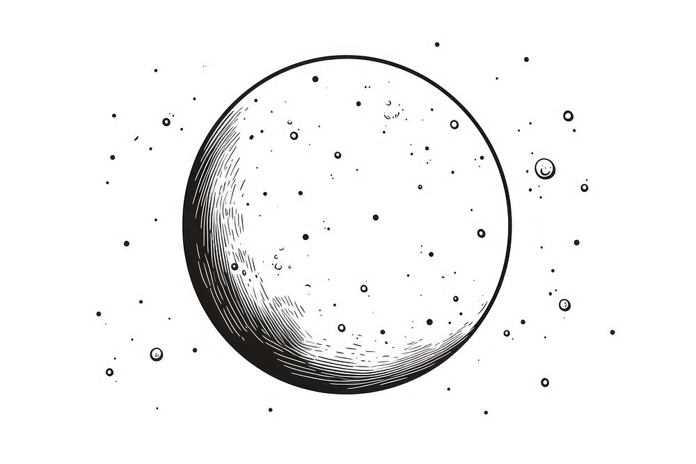 Moon sphere sketch bubble.