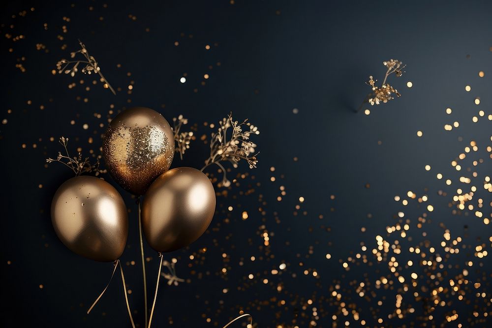 New year minimal background balloon illuminated celebration.