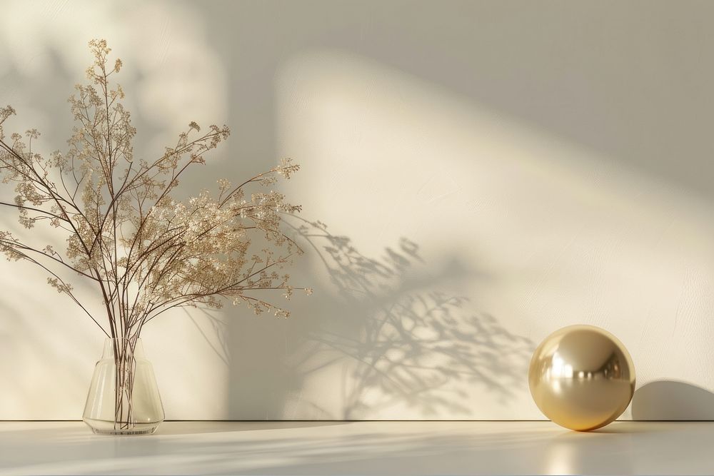 New year minimal background sphere plant decoration.