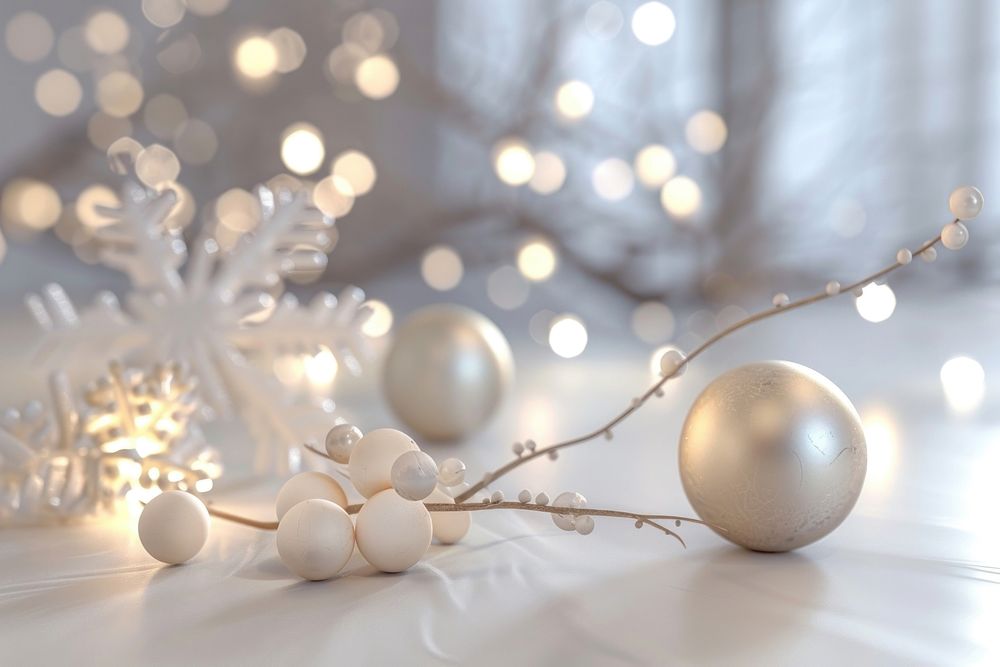 New year minimal background christmas pearl illuminated.