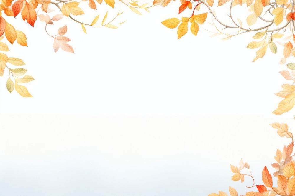 Painting of Autumn leaves border backgrounds pattern autumn.