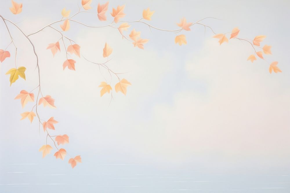 Painting of Autumn leaves border backgrounds outdoors nature.