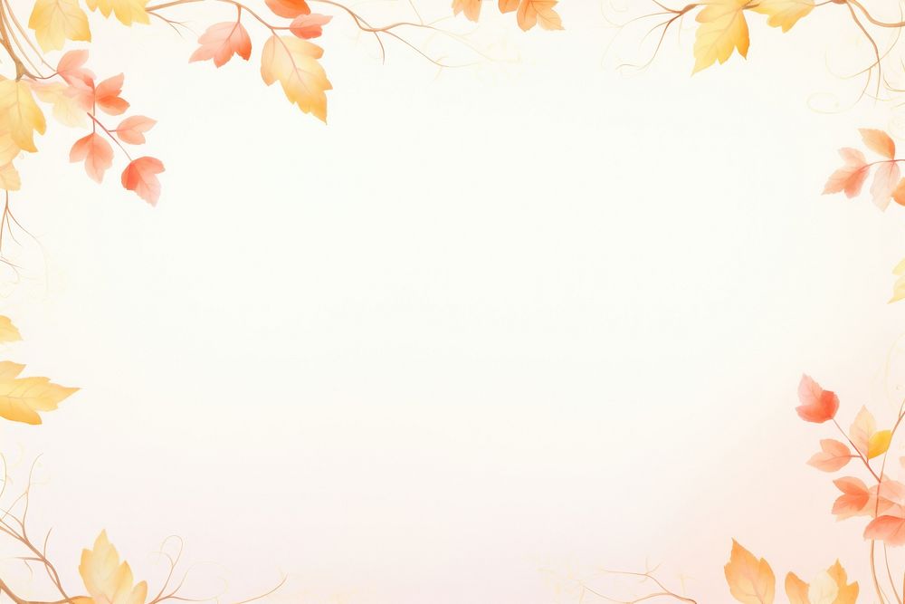 Painting of Autumn leaves border backgrounds autumn plant.
