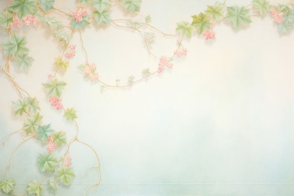 Painting of Colorful Ivy border backgrounds pattern flower.