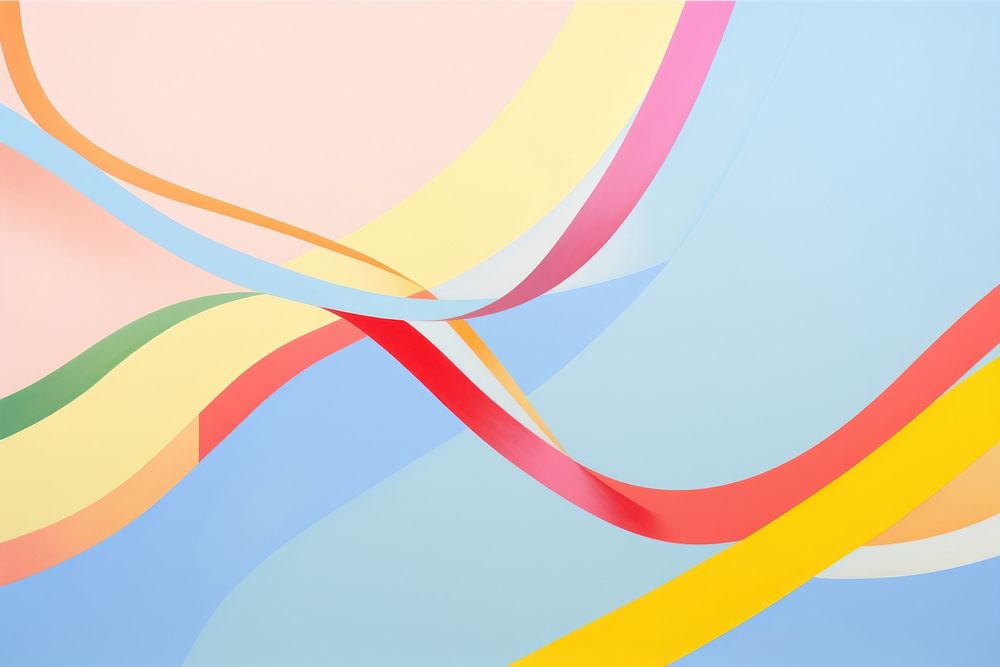 Painting of colorful Ribbon border backgrounds pattern art.