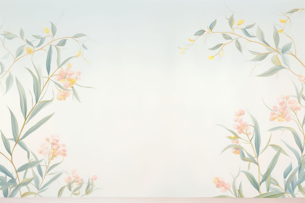 Painting of Eucalyptus border backgrounds pattern wall.