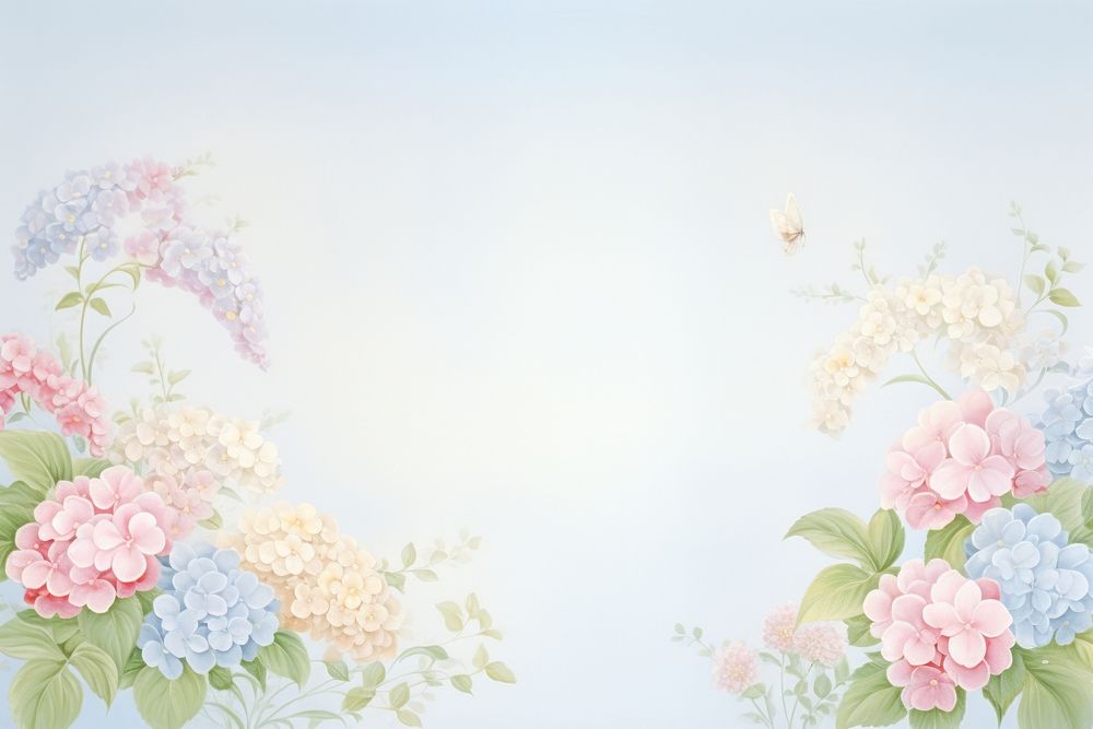 Painting of hydrangea border backgrounds pattern flower.