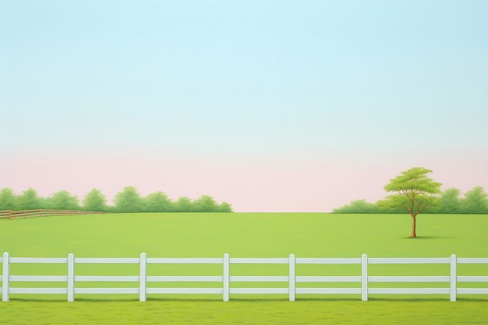 Painting of kentucky bluegrass border outdoors nature plant.