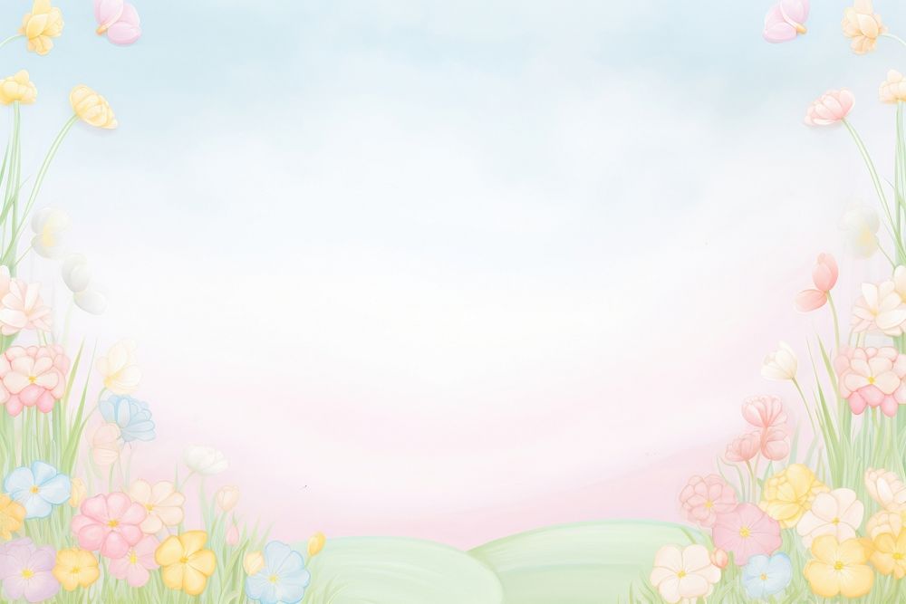 PNG Painting of rainbow spring border backgrounds outdoors pattern.