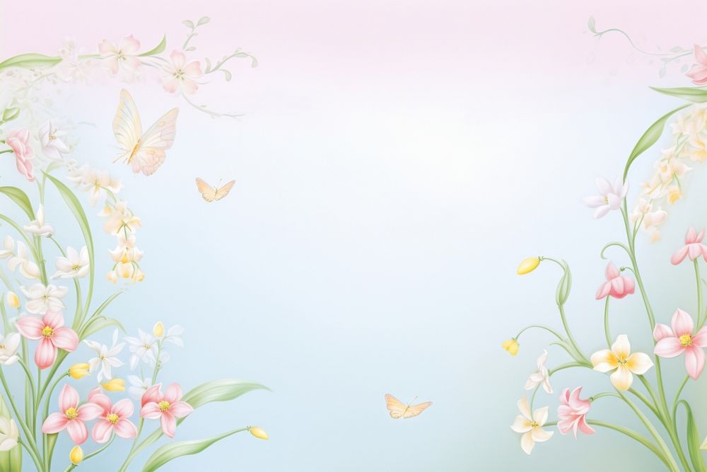 PNG Painting of spring border backgrounds outdoors pattern.