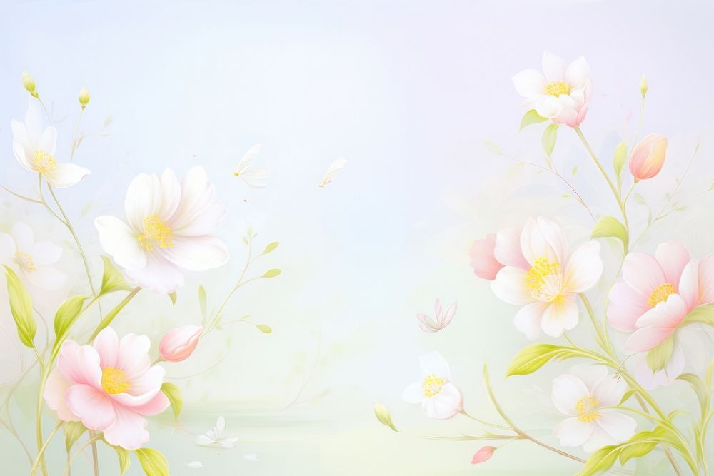 PNG Painting of spring border backgrounds blossom pattern.