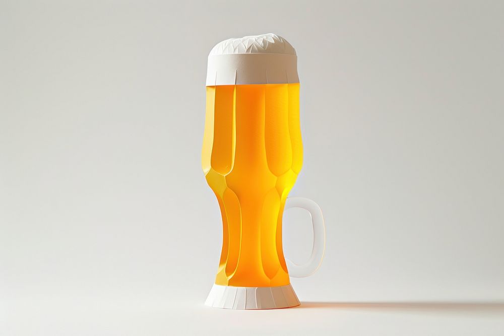 Beer drink glass white background.