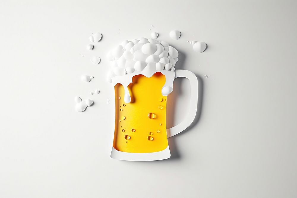 Beer drink glass white background.
